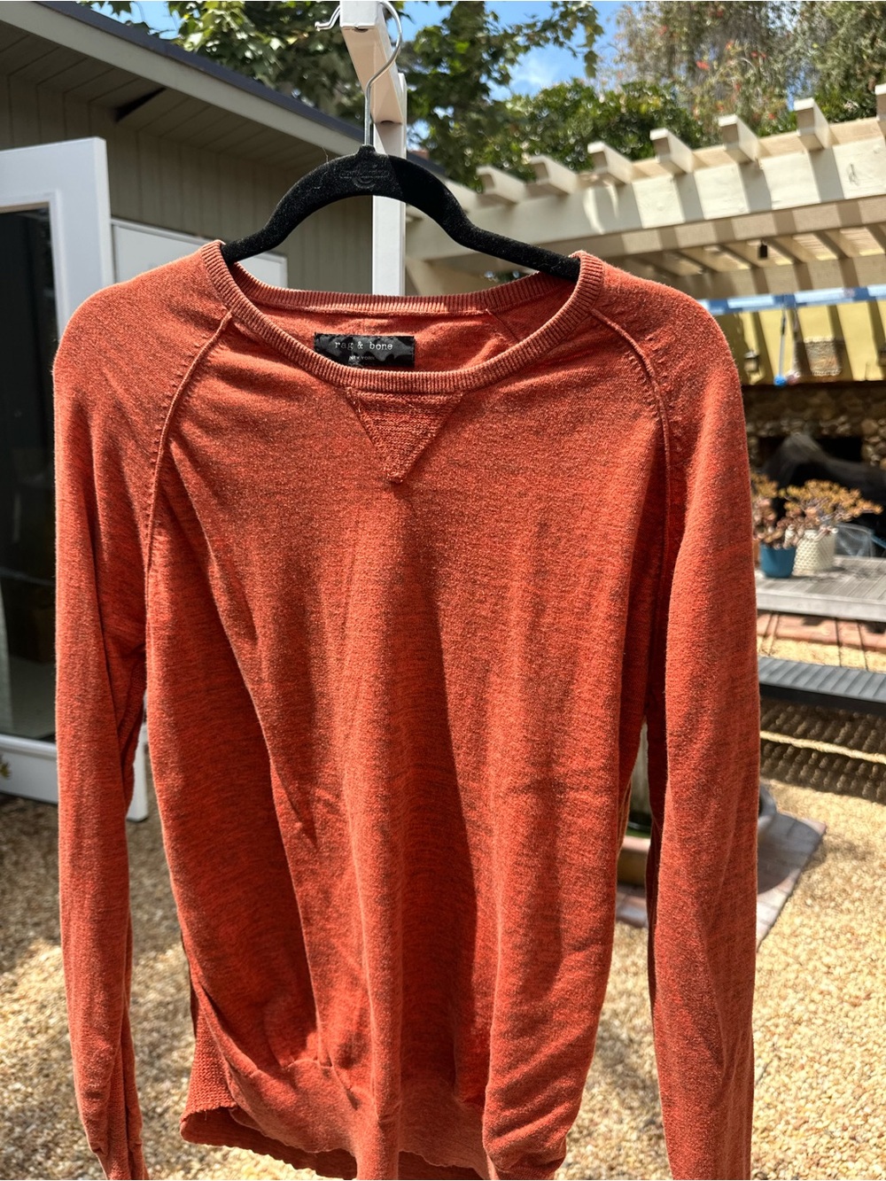 rag & bone Men's Crewneck Sweater in Burnt Orange